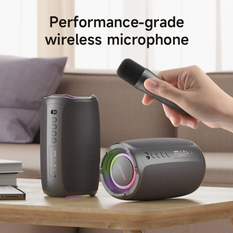 Coluna de karaoke sem fios Zealot S61M com luz rítmica RGB, microfone único, microfone duplo