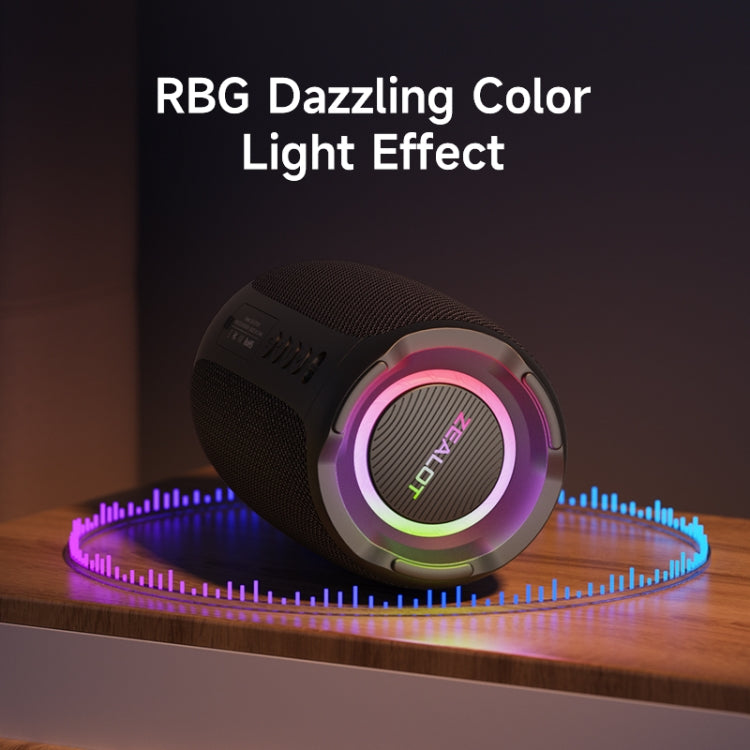 Coluna de karaoke sem fios Zealot S61M com luz rítmica RGB, microfone único, microfone duplo
