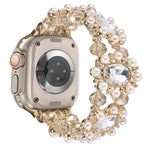 Beaded Pearl Gemstone Bracelet Watch Band, For Apple Watch SE 2023 44mm, For Apple Watch SE 2023 40mm, For Apple Watch Ultra 2 49mm, For Apple Watch Series 9 45mm, For Apple Watch Series 9 41mm, For Apple Watch Ultra 49mm, For Apple Watch Series 8 41mm...