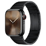 PG65 Single Bead Bamboo Joint Spring Bars Titanium Metal Watch Band, For Apple Watch Series 10 46mm, For Apple Watch Series 10 42mm, For Apple Watch SE 2023 44mm, For Apple Watch SE 2023 40mm, For Apple Watch Ultra 2 49mm, For Apple Watch Series 9 45mm...