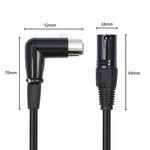 Cabo de Áudio XK041L XLR 3 Pinos Macho Reto para Fêmea em Cotovelo, 0,3m, 1m, 2m, 3m, 5m, 10m