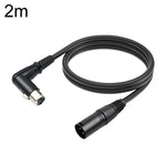 Cabo de Áudio XK041L XLR 3 Pinos Macho Reto para Fêmea em Cotovelo, 0,3m, 1m, 2m, 3m, 5m, 10m