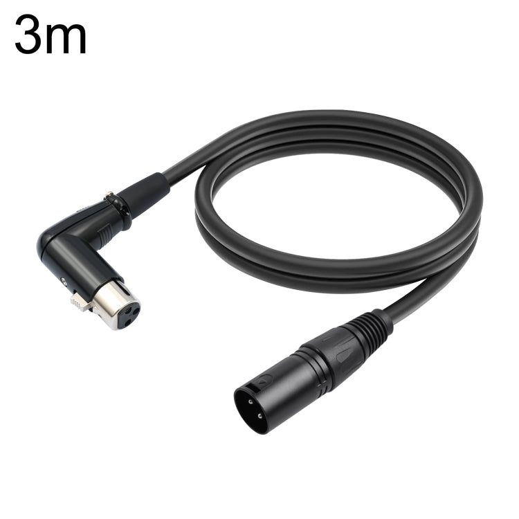Cabo de Áudio XK041L XLR 3 Pinos Macho Reto para Fêmea em Cotovelo, 0,3m, 1m, 2m, 3m, 5m, 10m