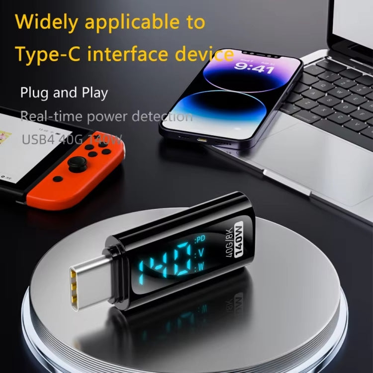 Adaptador de carregamento com ecrã digital, macho 8 pinos para fêmea Tipo-C 35W, macho Tipo-C para fêmea 8 pinos 35W, macho Tipo-C para fêmea Tipo-C 140W