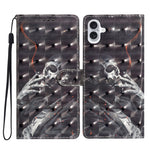 3D Pattern Leather Phone Case, For iPhone 16 Plus, For iPhone 16