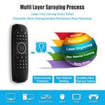 Teclado Sem Fios G7V Pro 2.4GHz Fly Air Mouse com Retroiluminação LED, Comando com Giroscópio para Android TV Box / PC, Suporta Voz Inteligente