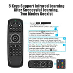 Teclado Sem Fios G7V Pro 2.4GHz Fly Air Mouse com Retroiluminação LED, Comando com Giroscópio para Android TV Box / PC, Suporta Voz Inteligente