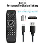 Teclado Sem Fios G7V Pro 2.4GHz Fly Air Mouse com Retroiluminação LED, Comando com Giroscópio para Android TV Box / PC, Suporta Voz Inteligente