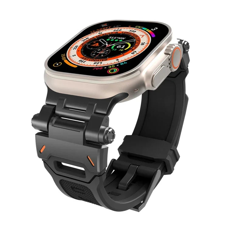 Pulseira de relógio TPU com conector em aço inoxidável, para Apple Watch SE 2023 44mm, para Apple Watch Ultra 2 49mm
