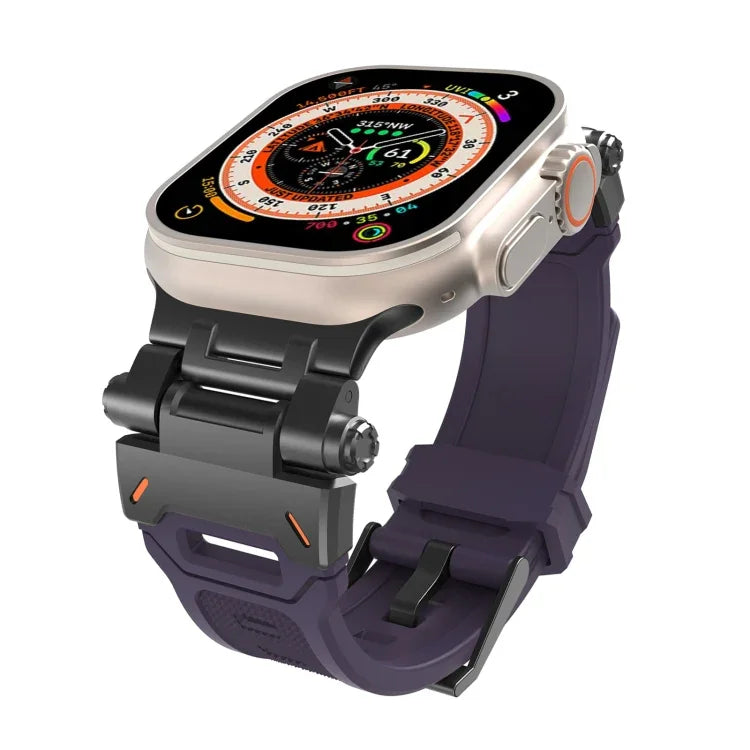 Pulseira de relógio TPU com conector em aço inoxidável, para Apple Watch SE 2023 44mm, para Apple Watch Ultra 2 49mm