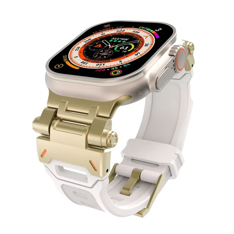 Pulseira de relógio TPU com conector em aço inoxidável, para Apple Watch SE 2023 44mm, para Apple Watch Ultra 2 49mm