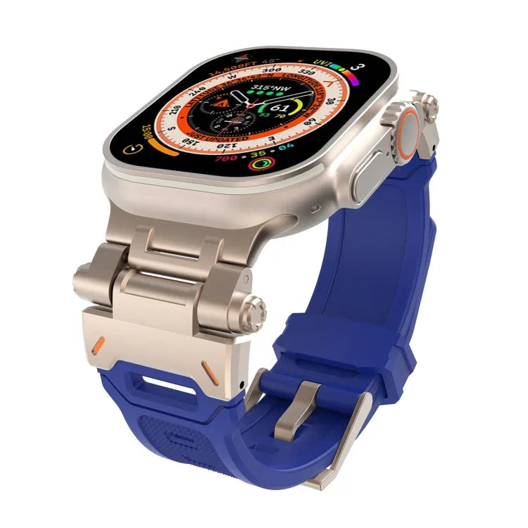 Pulseira de relógio TPU com conector em aço inoxidável, para Apple Watch SE 2023 44mm, para Apple Watch Ultra 2 49mm