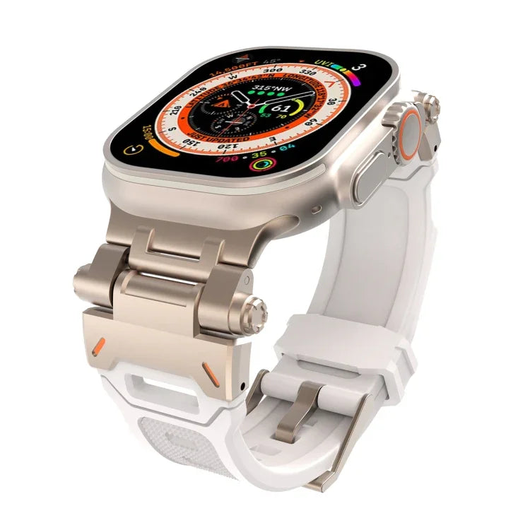 Pulseira de relógio TPU com conector em aço inoxidável, para Apple Watch SE 2023 44mm, para Apple Watch Ultra 2 49mm