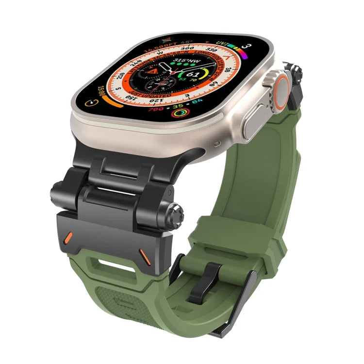 Pulseira de relógio TPU com conector em aço inoxidável, para Apple Watch SE 2023 44mm, para Apple Watch Ultra 2 49mm