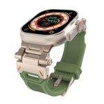 Pulseira de relógio TPU com conector em aço inoxidável, para Apple Watch SE 2023 44mm, para Apple Watch Ultra 2 49mm