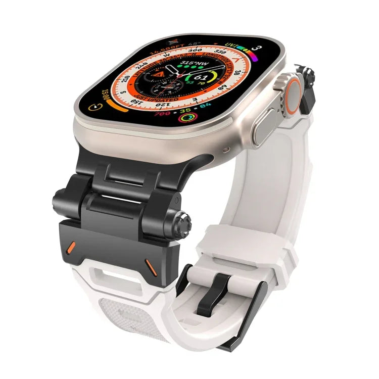 Pulseira de relógio TPU com conector em aço inoxidável, para Apple Watch Series 9 45mm, para Apple Watch Ultra 49mm