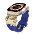 Pulseira de relógio TPU com conector em aço inoxidável, para Apple Watch Series 8 45mm, para Apple Watch SE 2022 44mm