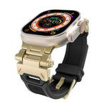 Pulseira de relógio TPU com conector em aço inoxidável, para Apple Watch Series 7 45mm, para Apple Watch SE 44mm