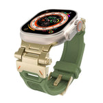 Pulseira de relógio TPU com conector em aço inoxidável, para Apple Watch Series 7 45mm, para Apple Watch SE 44mm