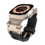 Pulseira de relógio TPU com conector em aço inoxidável, para Apple Watch Series 7 45mm, para Apple Watch SE 44mm