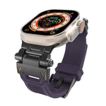 Pulseira de relógio TPU com conector em aço inoxidável, para Apple Watch Series 7 45mm, para Apple Watch SE 44mm