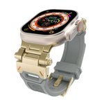 Pulseira de relógio TPU com conector em aço inoxidável, para Apple Watch Series 7 45mm, para Apple Watch SE 44mm