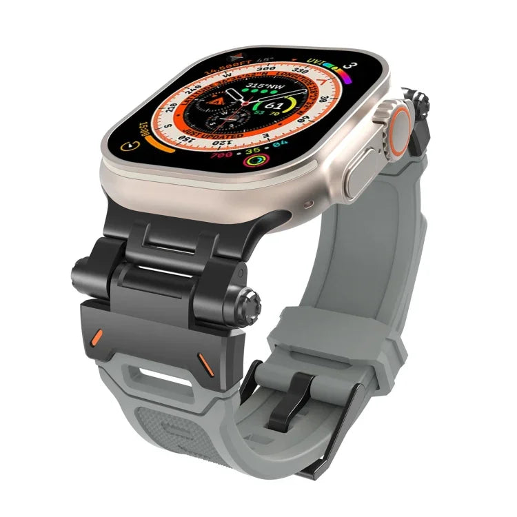 Pulseira de relógio TPU com conector em aço inoxidável, para Apple Watch Series 6 44mm, para Apple Watch Series 5 44mm