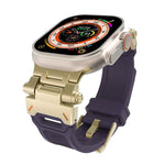 Pulseira de relógio TPU com conector em aço inoxidável, para Apple Watch Series 6 44mm, para Apple Watch Series 5 44mm