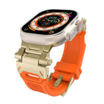 Pulseira de relógio TPU com conector em aço inoxidável, para Apple Watch Series 4 44mm, para Apple Watch Series 3 42mm