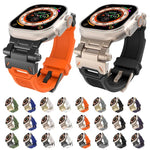 Pulseira de relógio TPU com conector em aço inoxidável, para Apple Watch Series 9 45mm, para Apple Watch Ultra 49mm