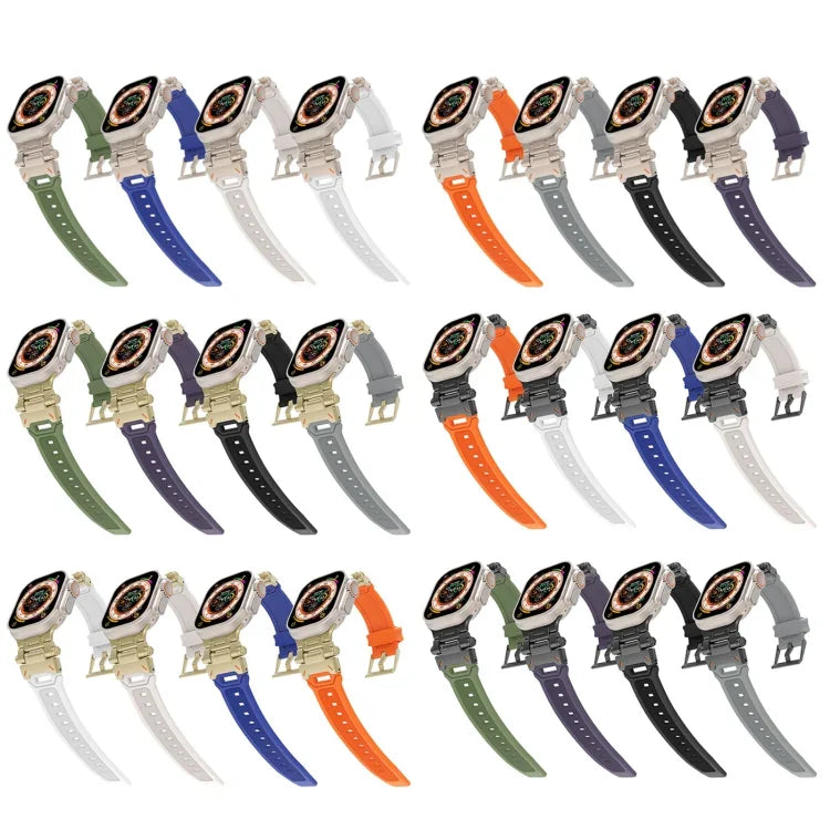 Pulseira de relógio TPU com conector em aço inoxidável, para Apple Watch Series 9 45mm, para Apple Watch Ultra 49mm