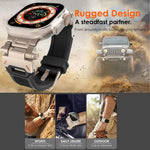 Pulseira de relógio TPU com conector em aço inoxidável, para Apple Watch Series 4 44mm, para Apple Watch Series 3 42mm