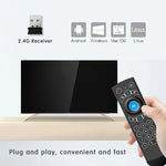 Teclado Sem Fios G21 2.4GHz Fly Air Mouse com Retroiluminação LED, Comando com Giroscópio para Android TV Box / PC, Suporta Voz Inteligente, Laranja