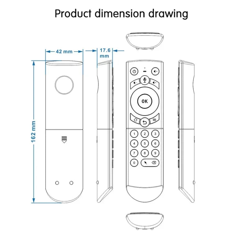 Teclado Sem Fios G21 2.4GHz Fly Air Mouse com Retroiluminação LED, Comando com Giroscópio para Android TV Box / PC, Suporta Voz Inteligente, Laranja