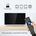 Teclado Sem Fios G21 2.4GHz Fly Air Mouse com Retroiluminação LED, Comando com Giroscópio para Android TV Box / PC, Suporta Voz Inteligente, Azul