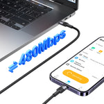 USAMS SJ729 Cabo de Dados de Liga de Alumínio 30W USB-C/Type-C para 8 Pinos, Comprimento: 1,2m, SJ729