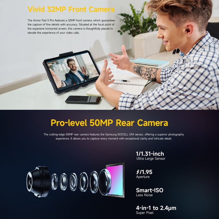 Ulefone Armor Pad 3 Pro Tablet PC Robusto, 10,36 polegadas Android 13 MediaTek MT8788 Octa Core Rede 4G, Plugue UE, Armor Pad 3 Pro