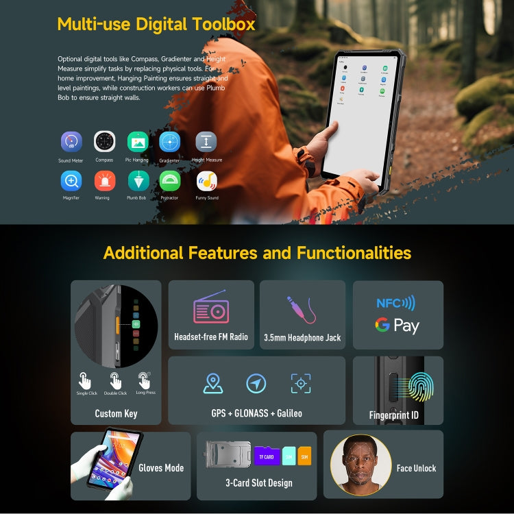Ulefone Armor Pad 3 Pro Tablet PC Robusto, 10,36 polegadas Android 13 MediaTek MT8788 Octa Core Rede 4G, Plugue UE, Armor Pad 3 Pro