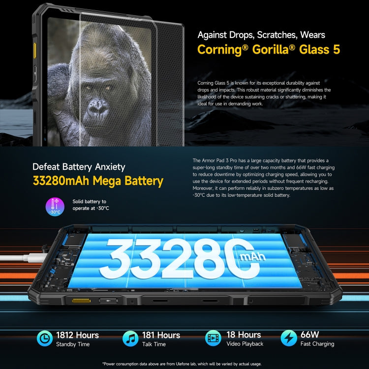 Ulefone Armor Pad 3 Pro Tablet PC Robusto, 10,36 polegadas Android 13 MediaTek MT8788 Octa Core Rede 4G, Plugue UE, Armor Pad 3 Pro