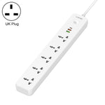 Tomada de Viagem para Casa e Escritório LDNIO SC5319 com 5 Posições e Portas USB 38W, Comprimento do Cabo: 2m, Plugue EU, Plugue UK, Plugue US