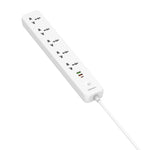 Tomada de Viagem para Casa e Escritório LDNIO SC5319 com 5 Posições e Portas USB 38W, Comprimento do Cabo: 2m, Plugue EU, Plugue UK, Plugue US