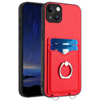 Capa para Telemóvel com Suporte de Anel Porta-Cartões R20, Para iPhone 14 Plus, Para iPhone 14, Para iPhone 14 Pro, Para iPhone 14 Pro Max, Para iPhone SE 2022 / SE 2020 / 8, Para iPhone 13 Pro Max, Para iPhone 13 Pro, Para iPhone 13
