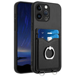 Capa para Telemóvel com Suporte de Anel Porta-Cartões R20, Para iPhone 14 Plus, Para iPhone 14, Para iPhone 14 Pro, Para iPhone 14 Pro Max, Para iPhone SE 2022 / SE 2020 / 8, Para iPhone 13 Pro Max, Para iPhone 13 Pro, Para iPhone 13