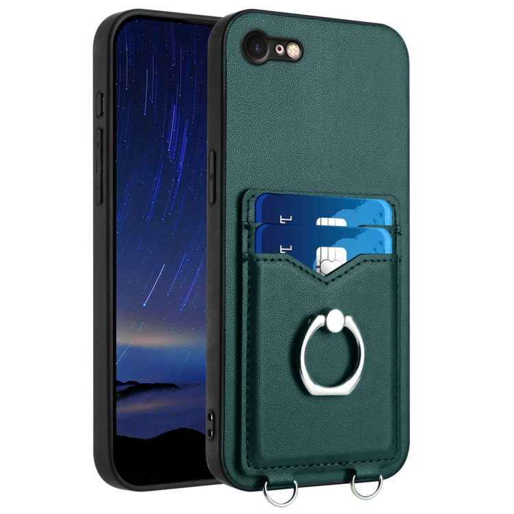 Capa para Telemóvel com Suporte de Anel Porta-Cartões R20, Para iPhone 14 Plus, Para iPhone 14, Para iPhone 14 Pro, Para iPhone 14 Pro Max, Para iPhone SE 2022 / SE 2020 / 8, Para iPhone 13 Pro Max, Para iPhone 13 Pro, Para iPhone 13