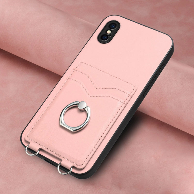 Capa para Telemóvel com Suporte de Anel Porta-Cartões R20, Para iPhone XS / X, Para iPhone XR, Para iPhone XS Max, Para iPhone 8 Plus / 7 Plus