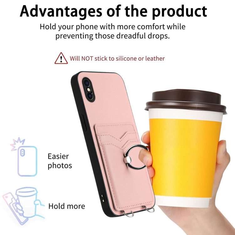 Capa para Telemóvel com Suporte de Anel Porta-Cartões R20, Para iPhone XS / X, Para iPhone XR, Para iPhone XS Max, Para iPhone 8 Plus / 7 Plus