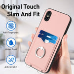 Capa para Telemóvel com Suporte de Anel Porta-Cartões R20, Para iPhone XS / X, Para iPhone XR, Para iPhone XS Max, Para iPhone 8 Plus / 7 Plus