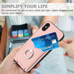 Capa para Telemóvel com Suporte de Anel Porta-Cartões R20, Para iPhone XS / X, Para iPhone XR, Para iPhone XS Max, Para iPhone 8 Plus / 7 Plus
