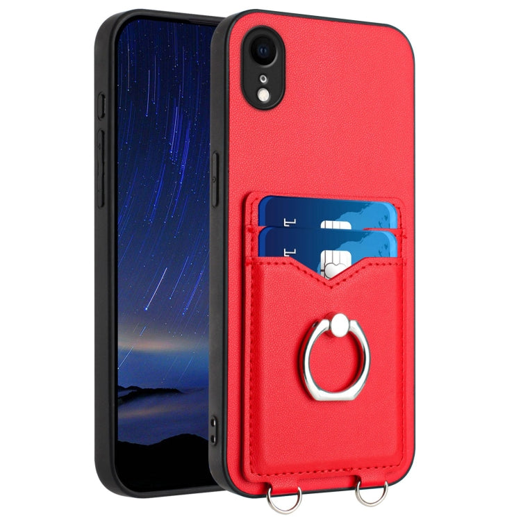 Capa para Telemóvel com Suporte de Anel Porta-Cartões R20, Para iPhone XS / X, Para iPhone XR, Para iPhone XS Max, Para iPhone 8 Plus / 7 Plus
