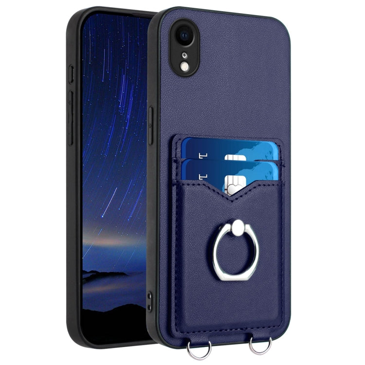 Capa para Telemóvel com Suporte de Anel Porta-Cartões R20, Para iPhone XS / X, Para iPhone XR, Para iPhone XS Max, Para iPhone 8 Plus / 7 Plus